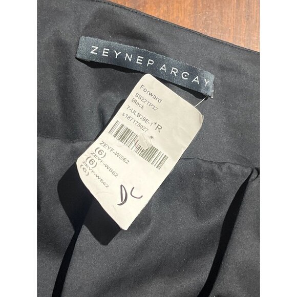 Zeynep Arcay Balloon Cotton Crop Top in Black 6 New Womens Blouse - Picture 11 of 13